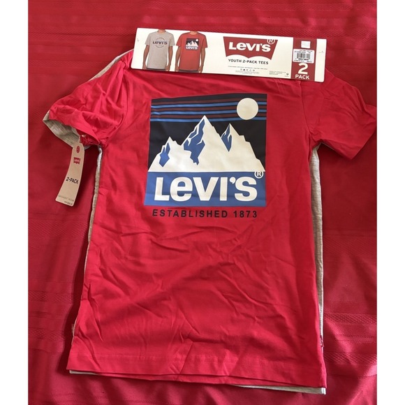 Levi Strauss & Co. Other - NWT Levi's Boy's 2-Pack Short Sleeve Graphic Logo Print Crewneck Tee Size 5/6